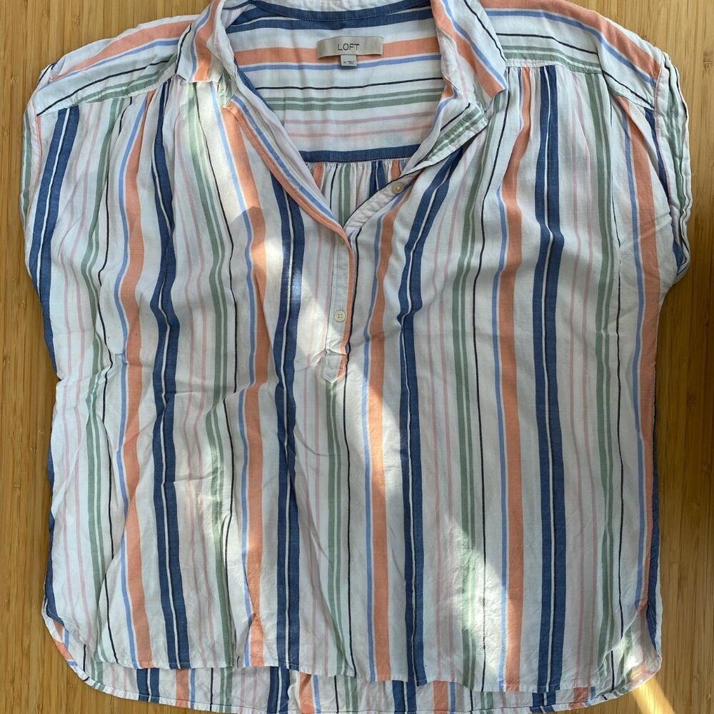 Beachy LOFT popover blouse sz XL